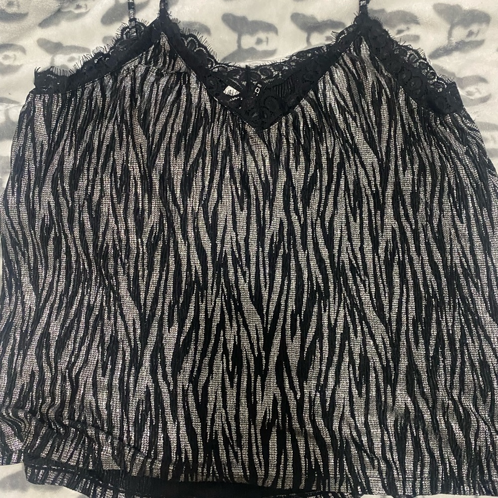 Sparkly striped sleeveless shirt